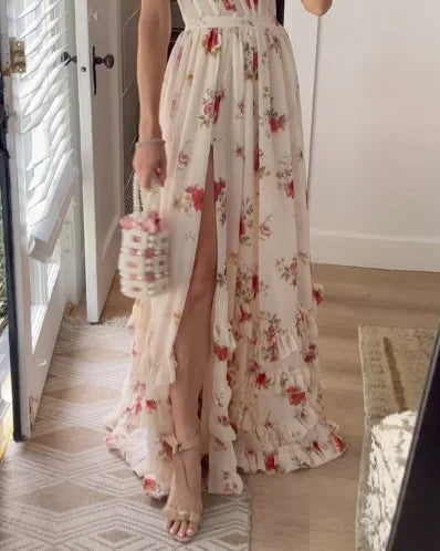 The Cynthia | Floral Slit Maxi Dress