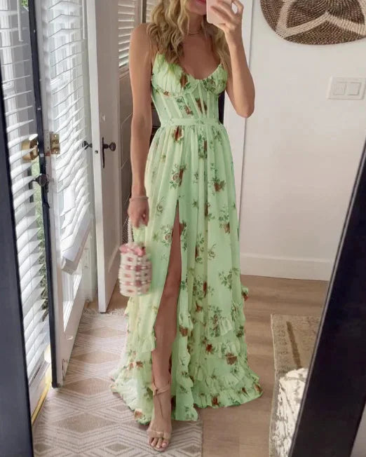 The Cynthia | Floral Slit Maxi Dress