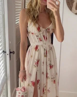 The Cynthia | Floral Slit Maxi Dress