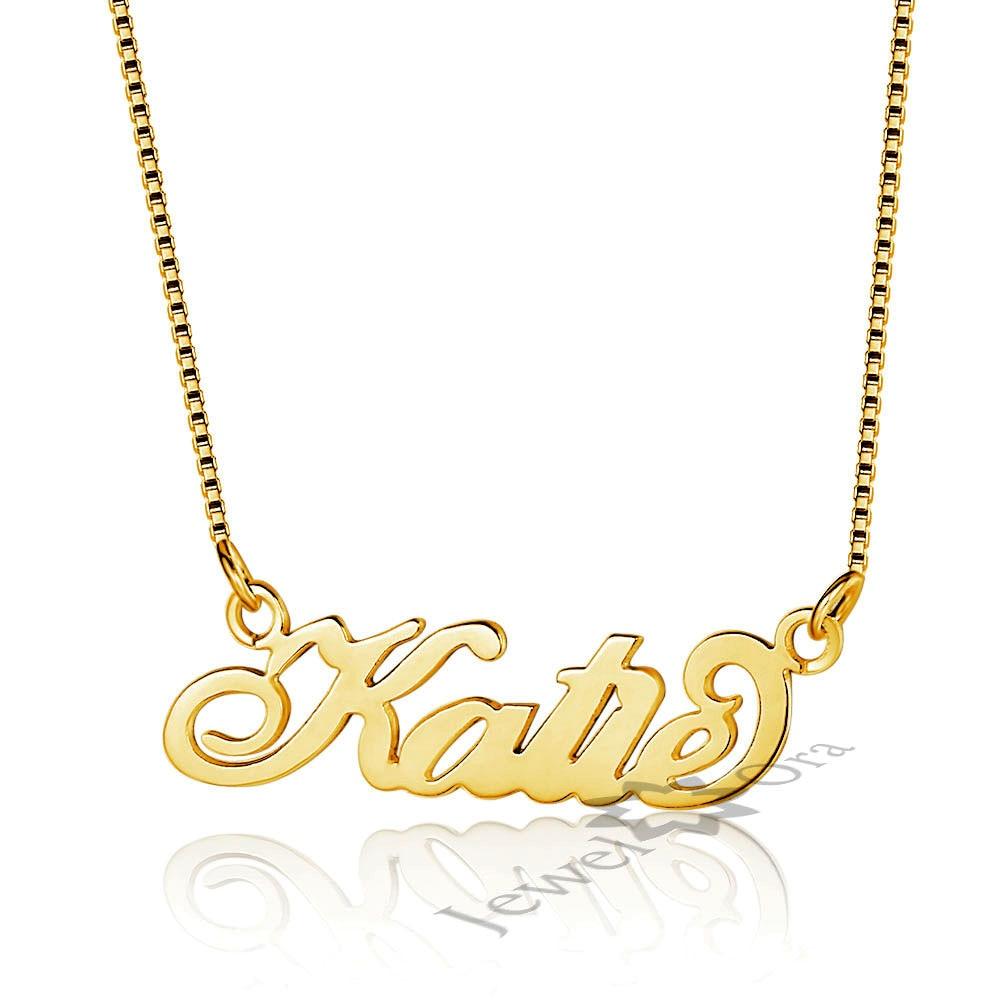 Personalised 925 Sterling Silver Necklace for Women with Custom Nameplate Pendant