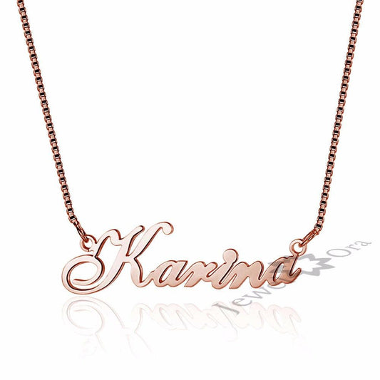 Personalized 925 Sterling Silver Necklace With Custom Russian Name Nameplate Pendant For Women