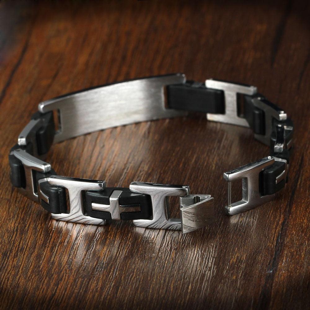 Stainless Steel 220mm Length Bracelet- Everyday Wear Trendy Bracelet for Men- Cross Bracelets for Every Wear- Punk Trendy Bracelet for Men