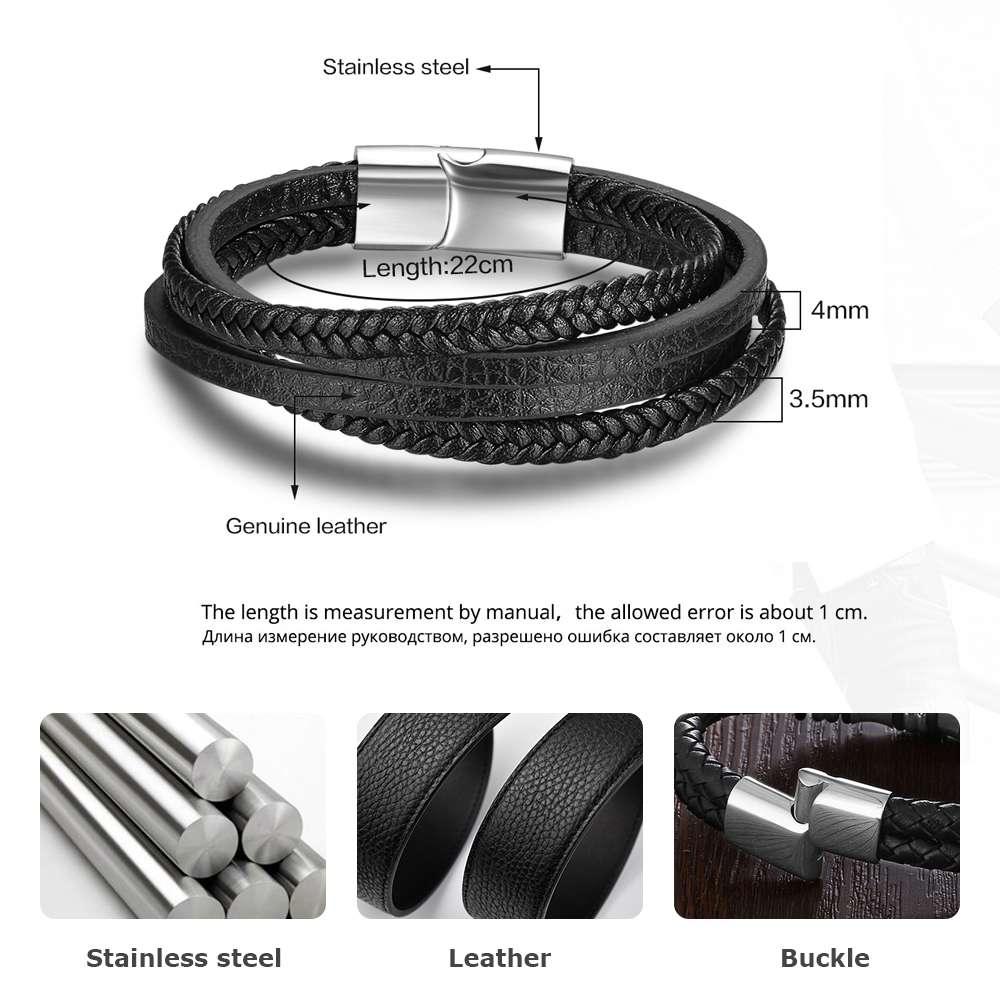 Stainless Steel Fashionable Bracelet for Men Wrap Style Wristbands for Men