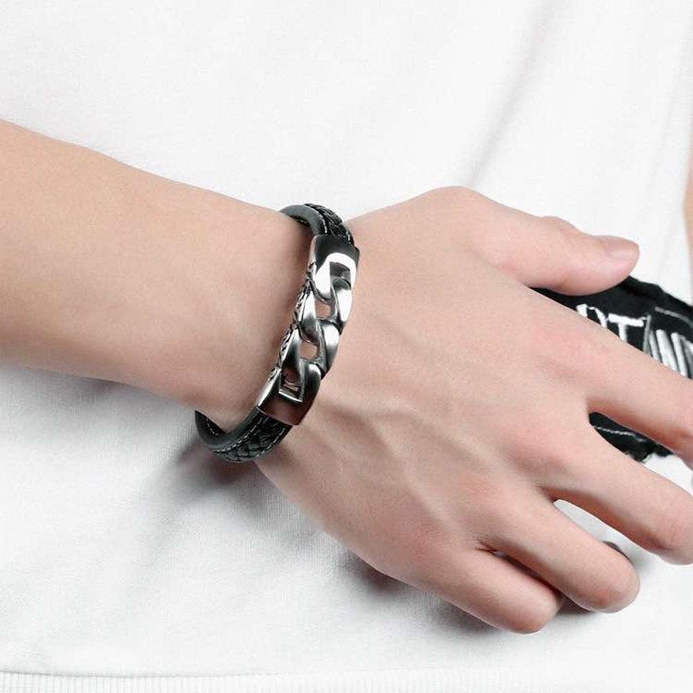 Stainless Steel Weaved Bracelet Stainless Silver Plating Men's Everyday Wear Bracelet