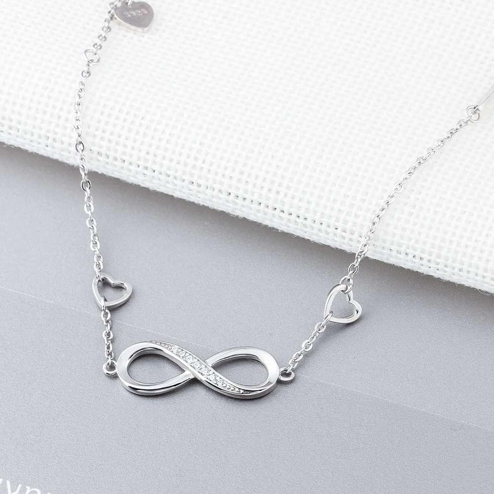 Sterling Silver Bracelet Infinity Diamond Bracelet Trendy Gift for Women