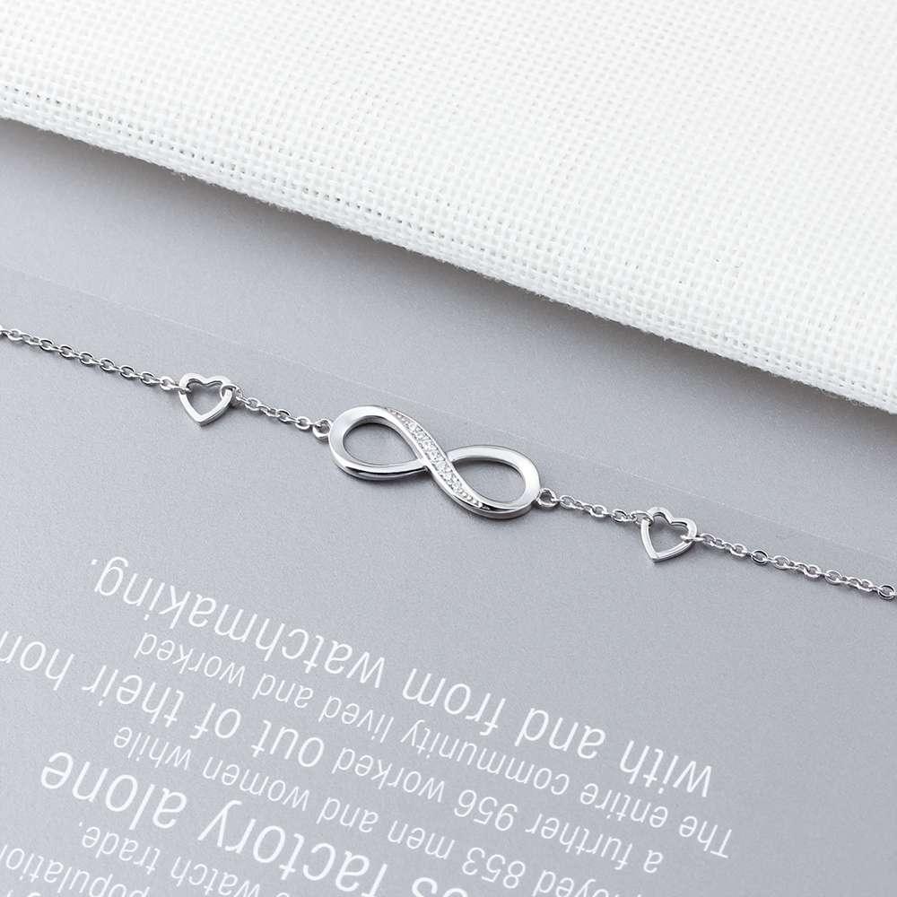 Sterling Silver Bracelet Infinity Diamond Bracelet Trendy Gift for Women